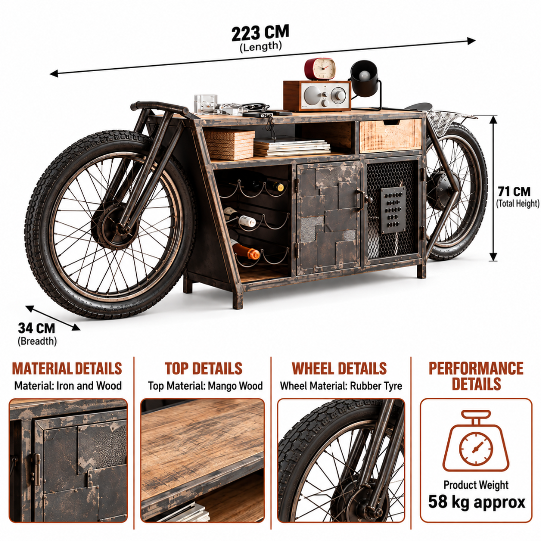 Edge Bike Inspired TV Console Table