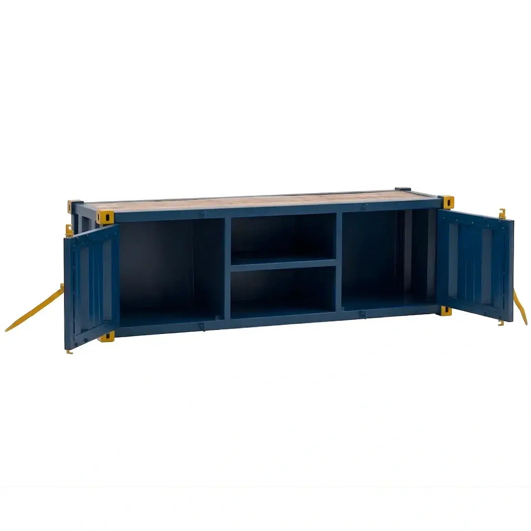 Stylish container television stand with storage cabinets by Foxfurn