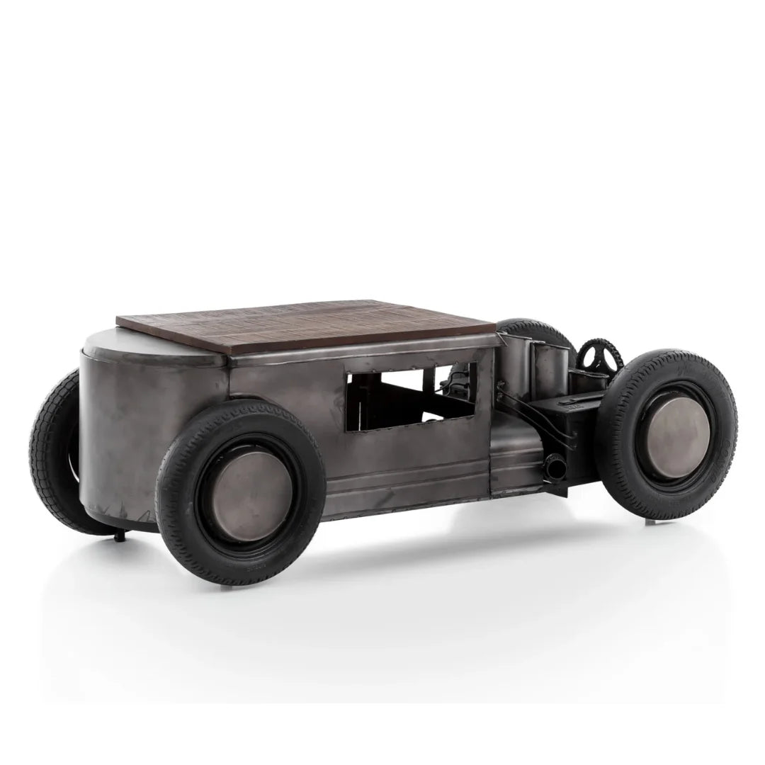 Automobile inspired wooden coffee table LCV-104 with vintage design and solid wood finish by Foxfurn