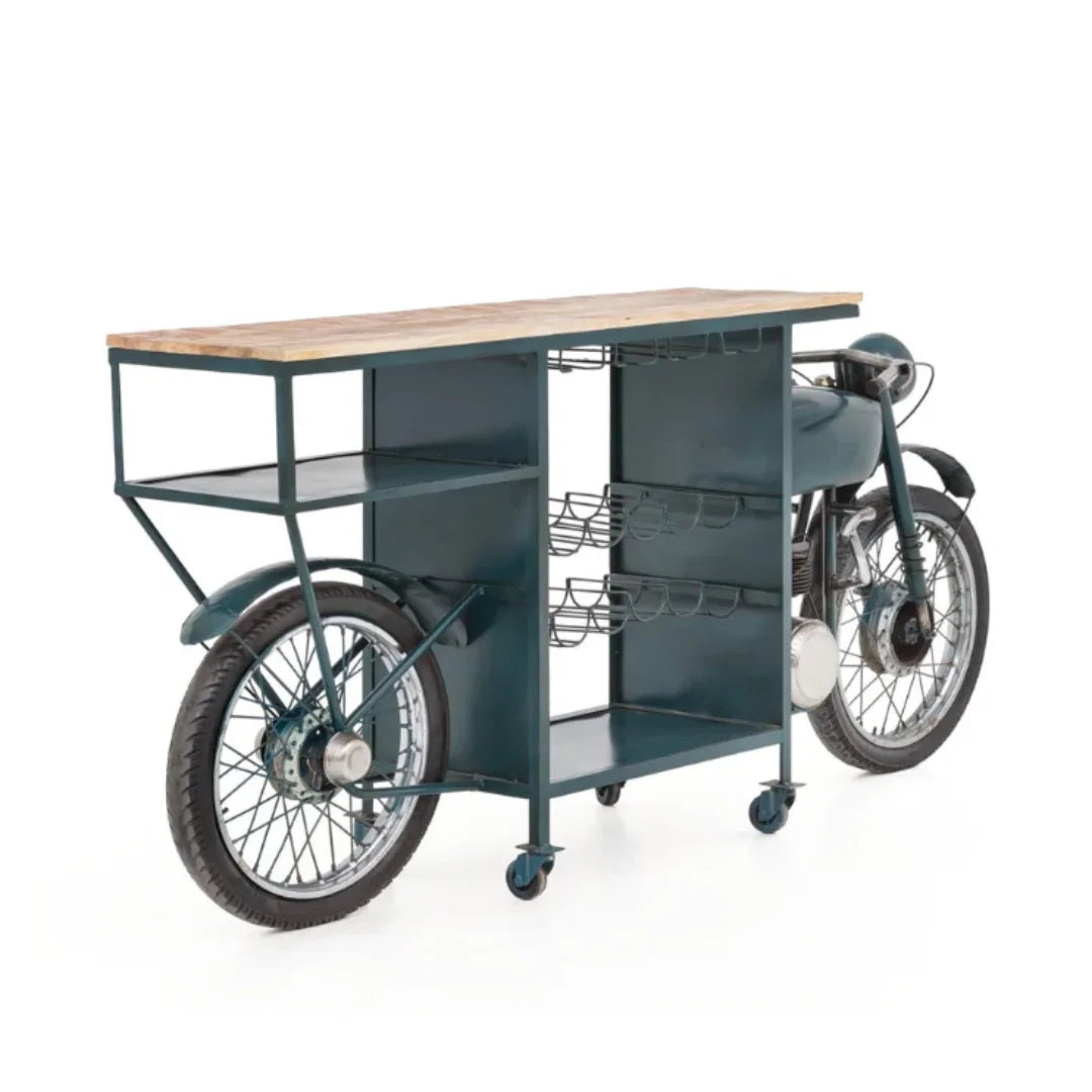 Premium wooden bar counter with stylish design and storage, perfect for home bar setups by Foxfurn