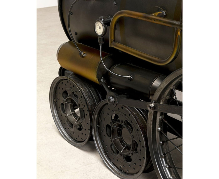 Industrial steam train bar with glass holders