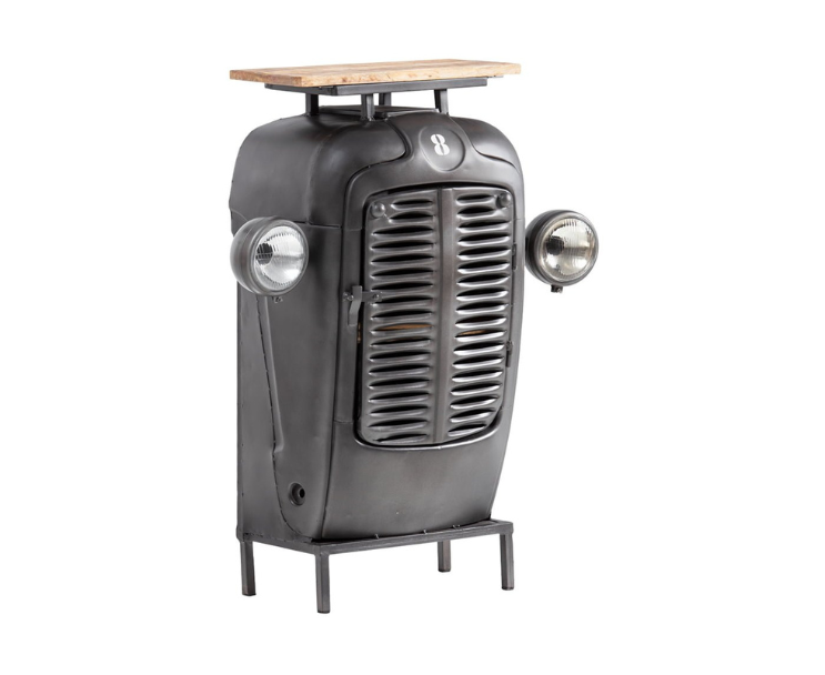 Tractor-Inspired Bar Table with Storage