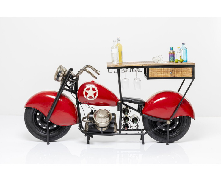 Vintage red motorcycle bar cabinet