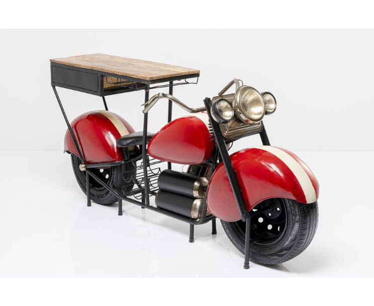 Motorcycle style bar cart for home decor