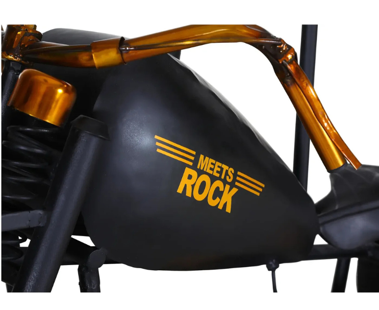 Unique motorcycle-inspired industrial table.