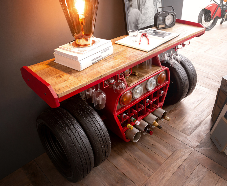 Turbo Handcrafted Wooden Bar Table
