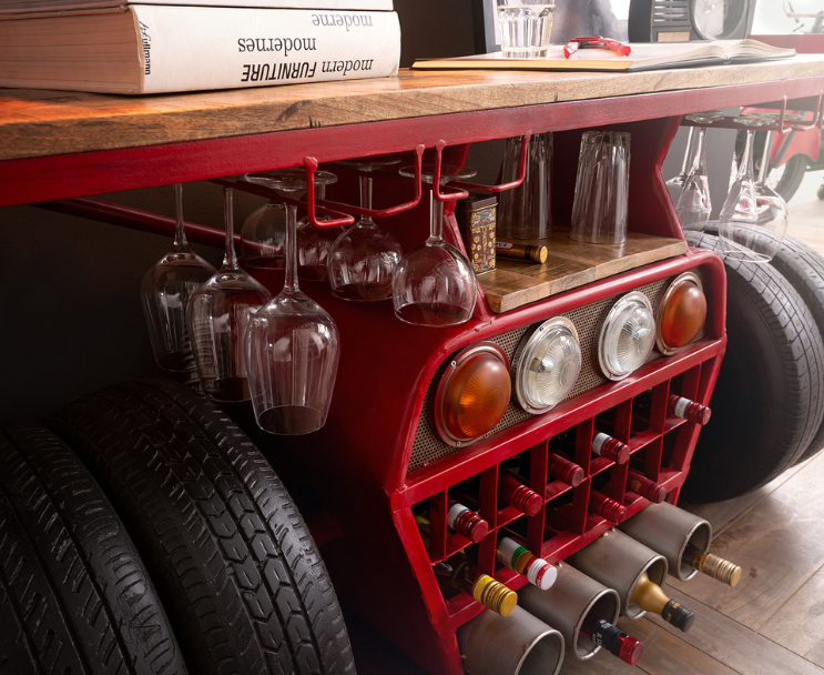 Turbo Handcrafted Wooden Bar Table