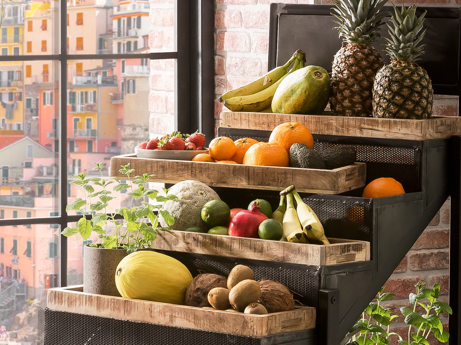 wooden display cart for home