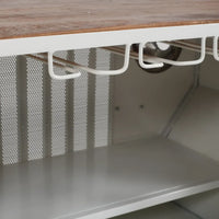 Stylish off-road inspired home bar unit with shelves, bottle holders, and premium wood finish