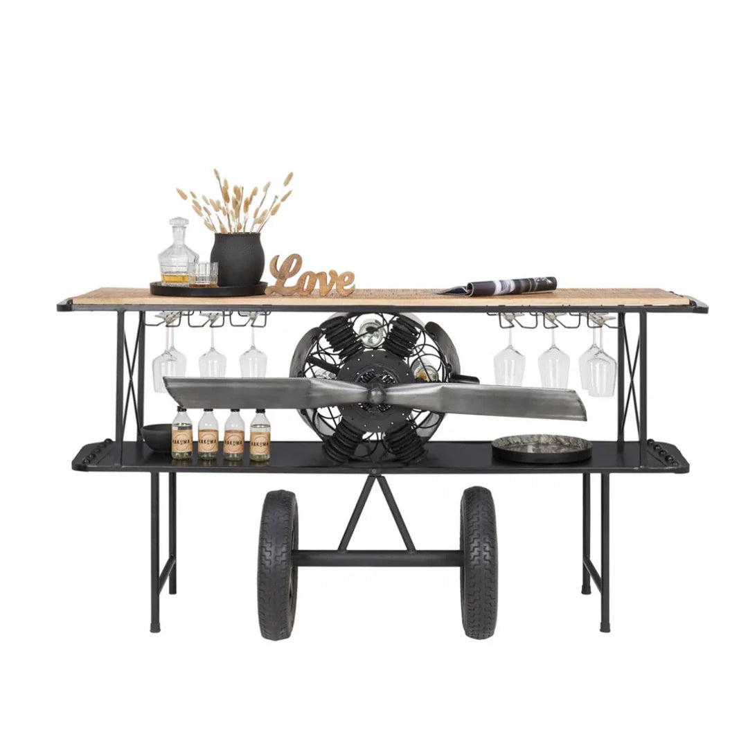 Unique aviation inspired bar counter for home bars and cafes