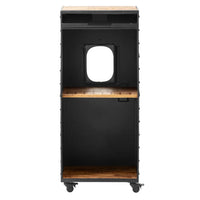 Aeroplane trolley bar cabinet with storage shelves and vintage aircraft design by Foxfurn