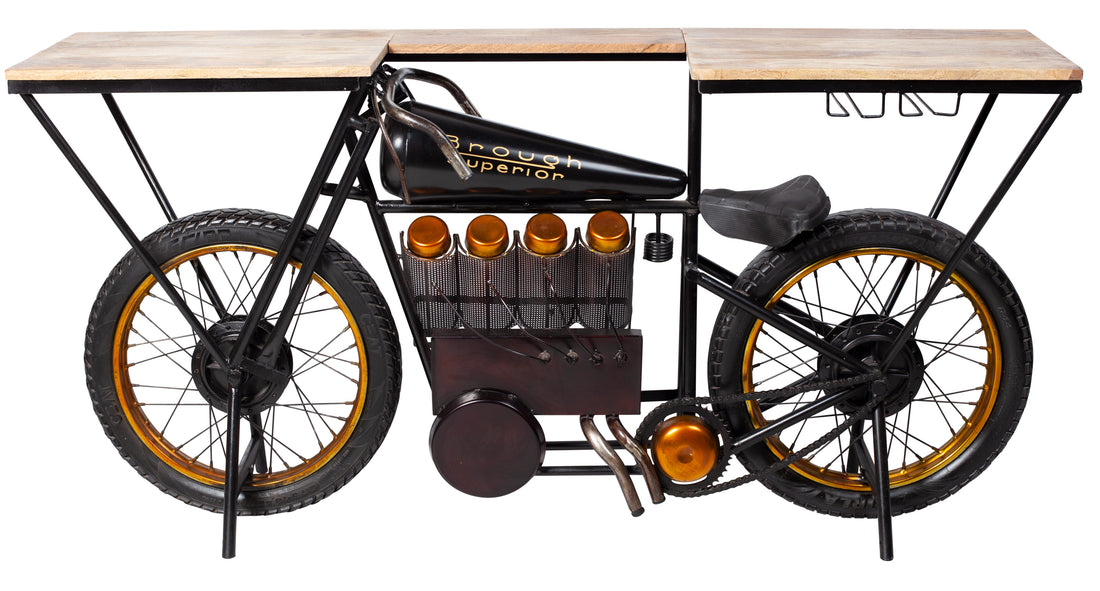 Brough Bike Wooden Bar Console Table for Home - LMB-201