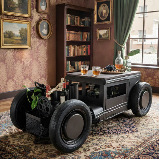 Automobile-Inspired Wooden Coffee Table-LCV-104