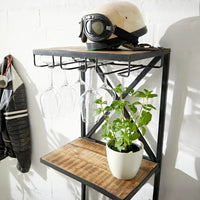 Retro scooter bar shelf furniture with bottle storage and vintage design