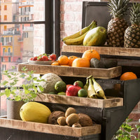 Metal wheel cart with storage shelf, industrial style bar trolley for home use by Foxfurn