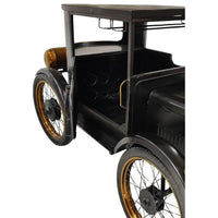 L model car-inspired bar counter with premium finish, storage shelves and unique automotive design by Foxfurn
