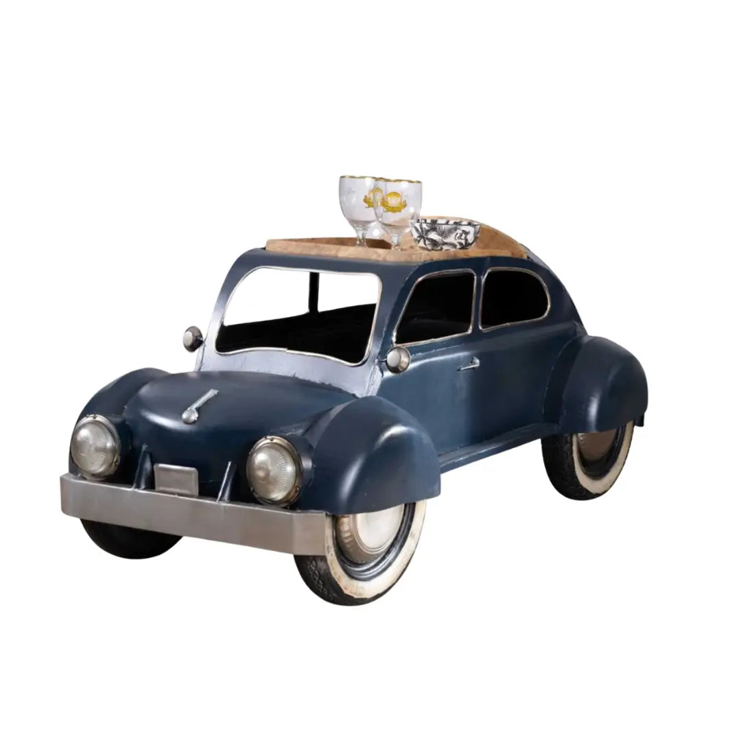  Vintage car inspired coffee table LCV-126 with wooden top and metal body for stylish living room decor
