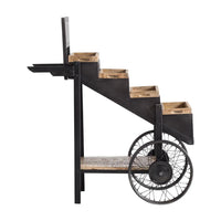 Metal wheel cart with storage shelf, industrial style bar trolley for home use by Foxfurn