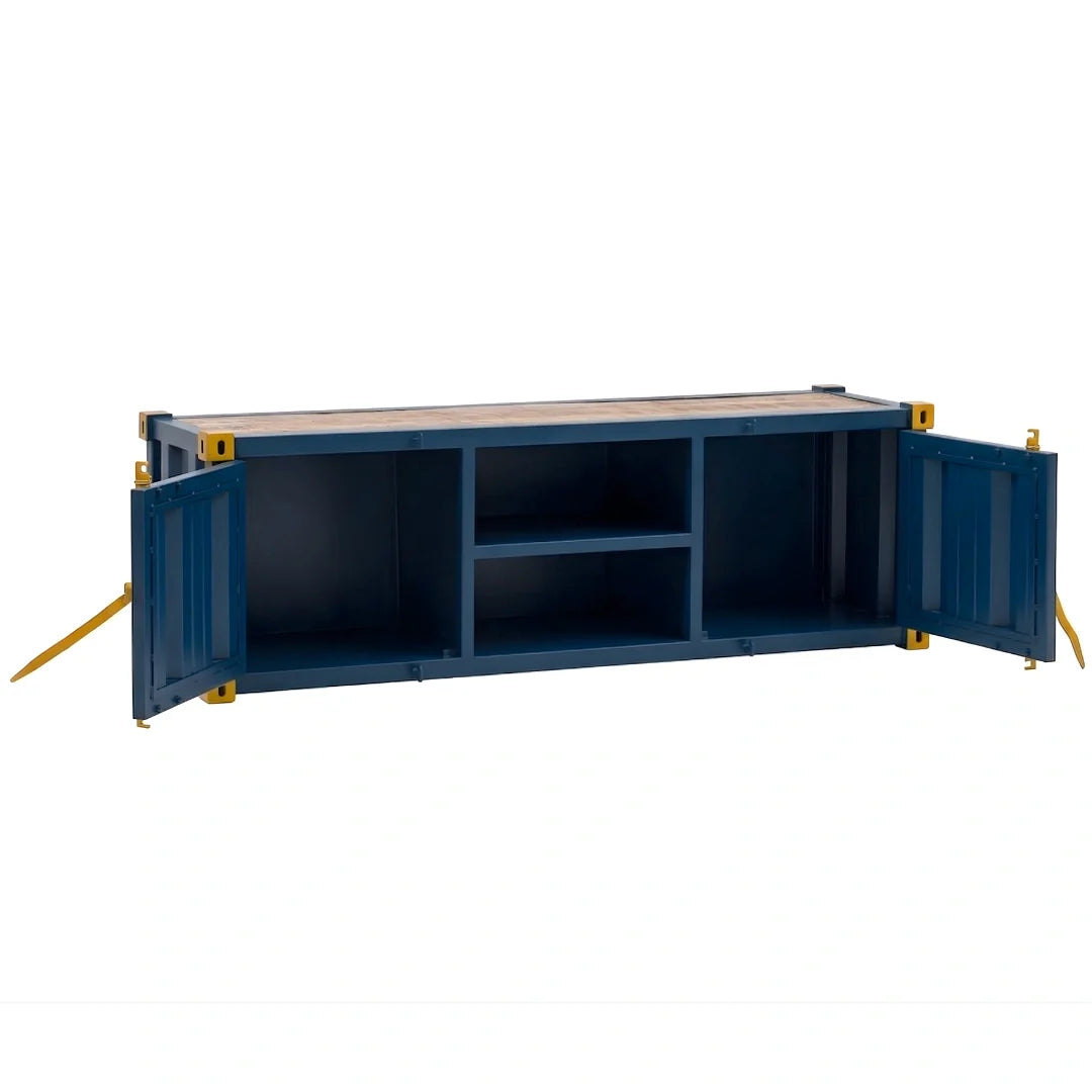 Stylish container television stand with storage cabinets by Foxfurn