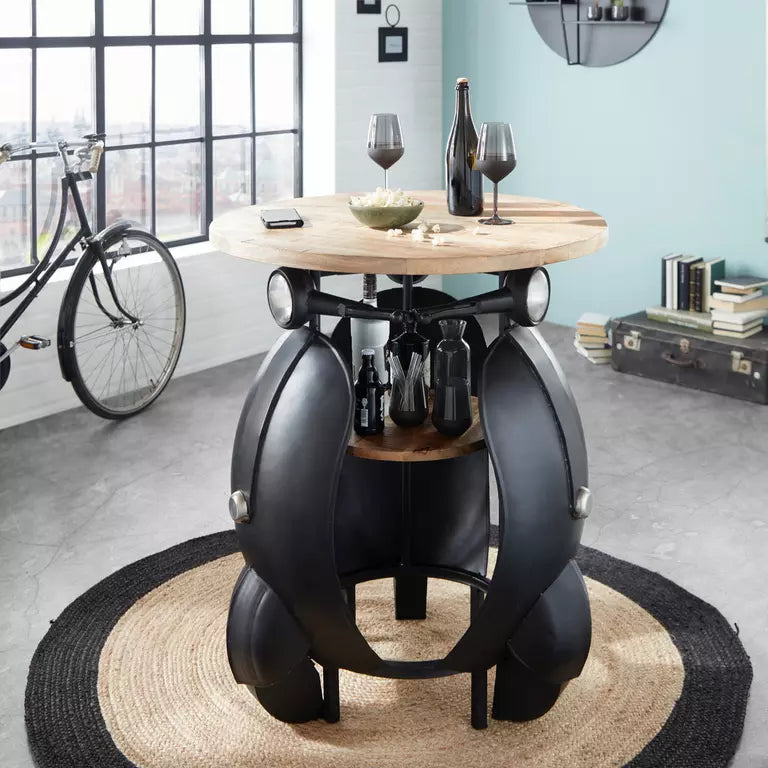 Scooter-inspired bar set with a round table