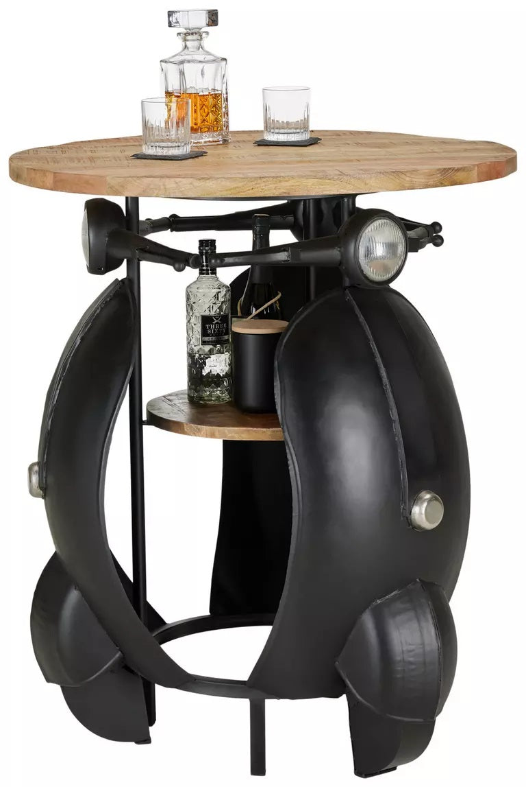 Scooter-inspired bar set with a round table
