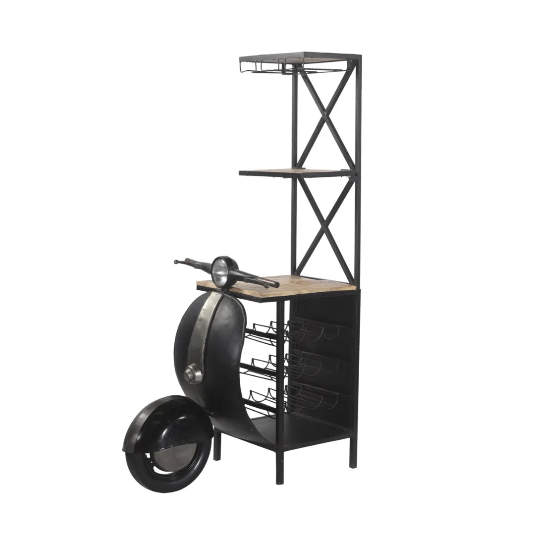 Vintage Lambretta scooter bar shelf for home décor and bar display