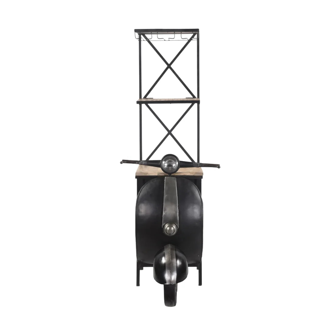 Vintage Lambretta scooter bar shelf for home décor and bar display