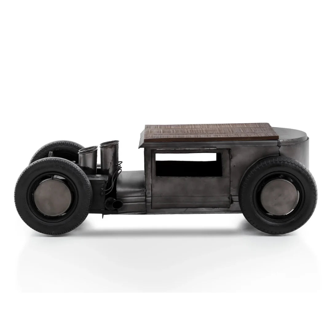 Automobile inspired wooden coffee table LCV-104 with vintage design and solid wood finish by Foxfurn