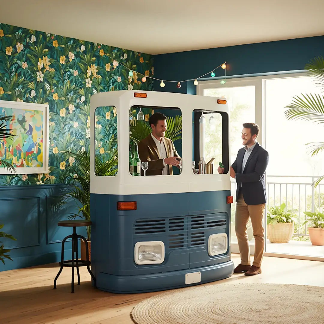 Vintage Indian TATA Truck Design LMV-32 storage furniture for modern interiors