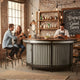 Vintage industrial corrugate metal bar counter furniture by Foxfurn