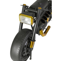 Vector bike bar console for riders with wooden finish and storage design, handcrafted by Foxfurn India