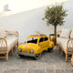  Vintage car inspired coffee table LCV-126 with wooden top and metal body for stylish living room decor
