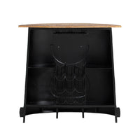 Luxury vintage car style bar counter for home with bottle storage, wooden top and unique automobile design