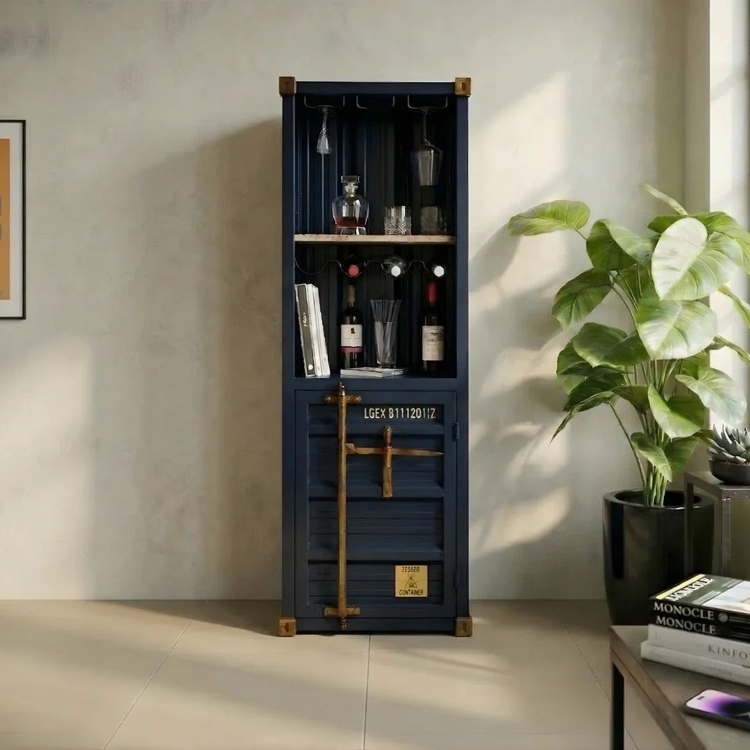 Decorative container style wooden bookshelf for modern interiors