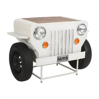 Stylish off-road inspired home bar unit with shelves, bottle holders, and premium wood finish