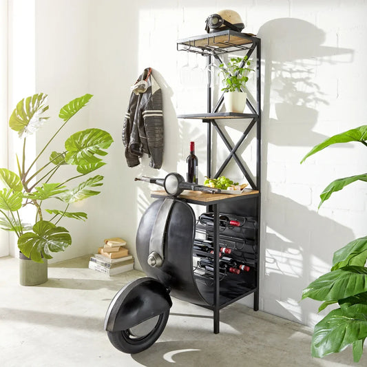 Luxury Lambretta scooter wall shelf for modern home bar decoration