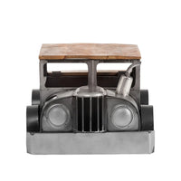 Vintage car style coffee table with wooden top and metal body, perfect for modern living room decor by Foxfurn