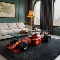Alt Text: Luxury racer coffee table with sleek automotive design and premium finish, perfect for modern living room interiors