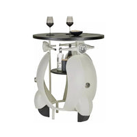 Round scooter bar counter with built-in storage and vintage design by Foxfurn for stylish home bars (108 chars)
