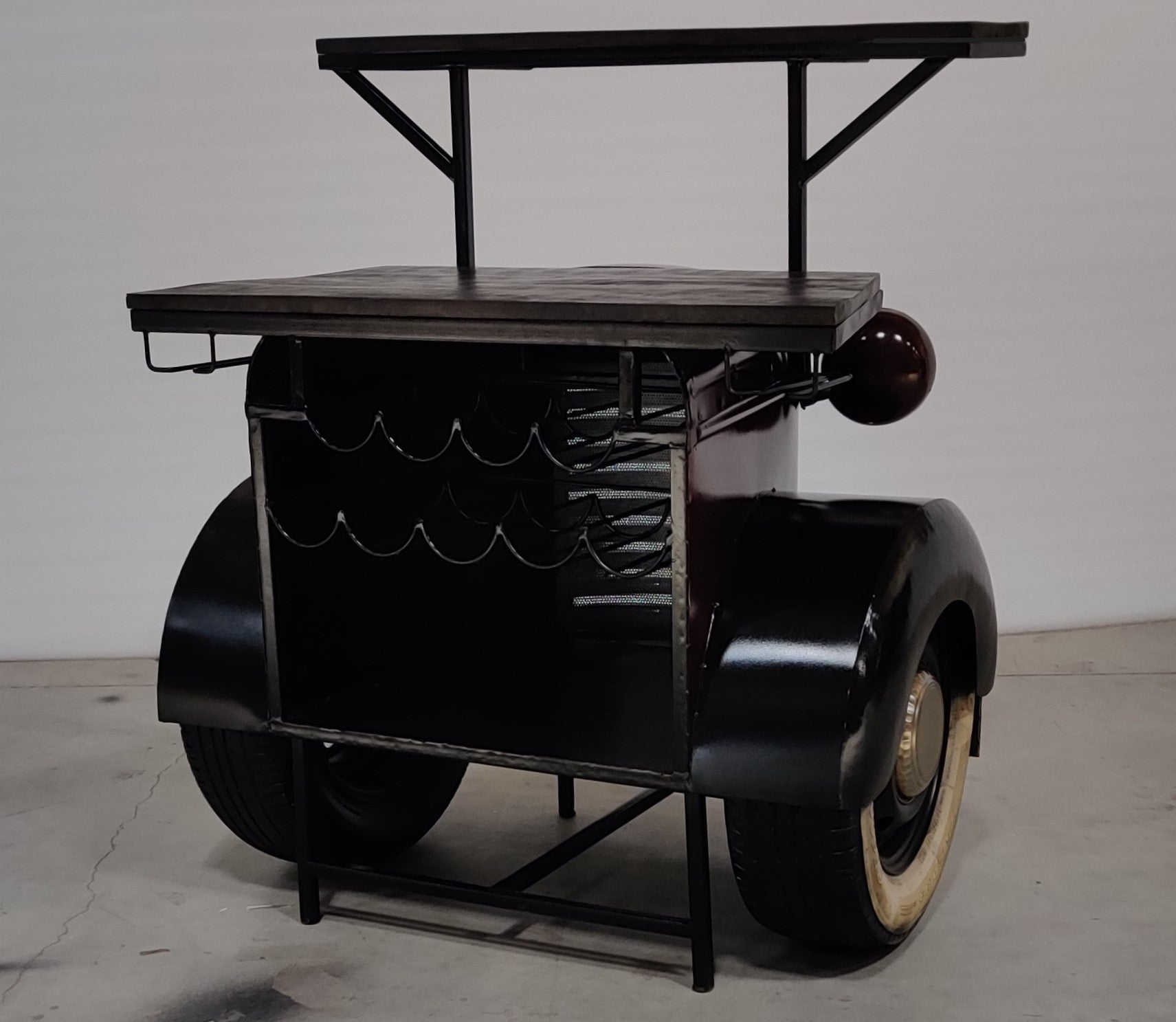 bar counter with storage for bottles and glasses