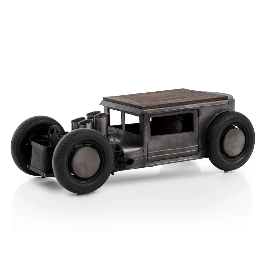 Automobile inspired wooden coffee table LCV-104 with vintage design and solid wood finish by Foxfurn