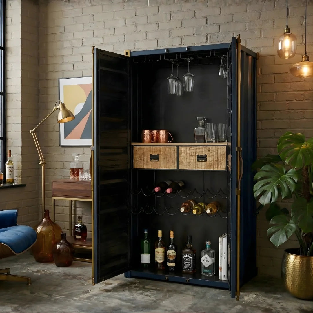 Modern Industrial Double Door Container Cabinet Furniture