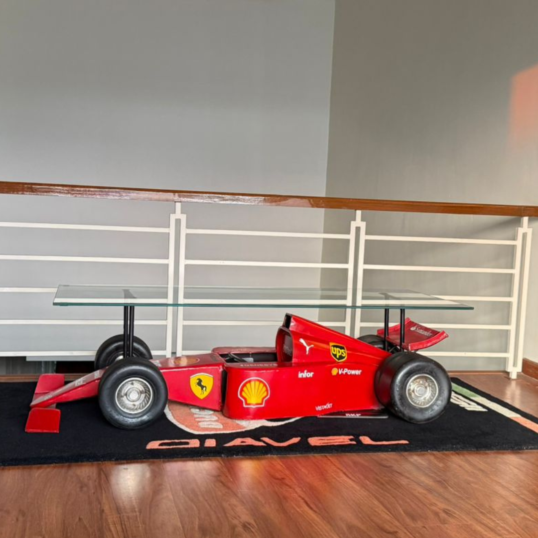 Foxfurn racing-car-inspired coffee table in a customer's interior