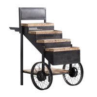 Metal wheel cart with storage shelf, industrial style bar trolley for home use by Foxfurn
