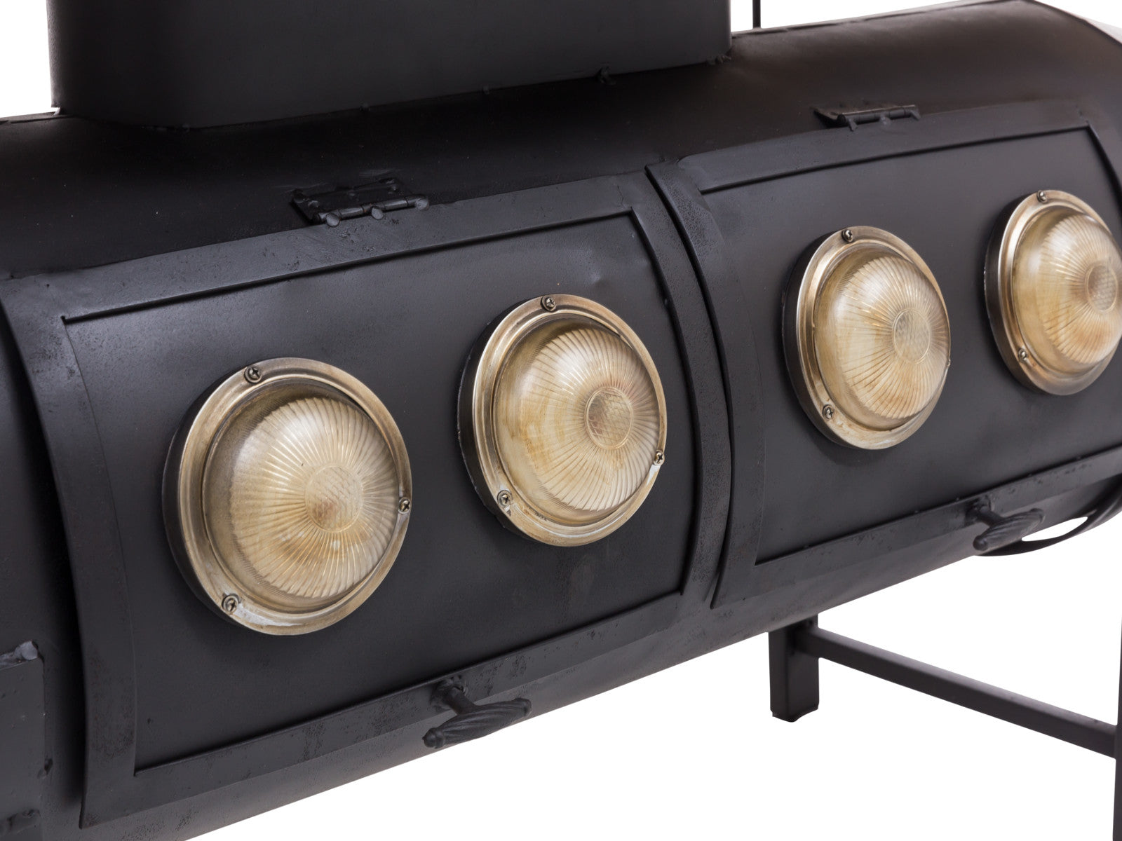 Close-up of a vintage submarine coffee table