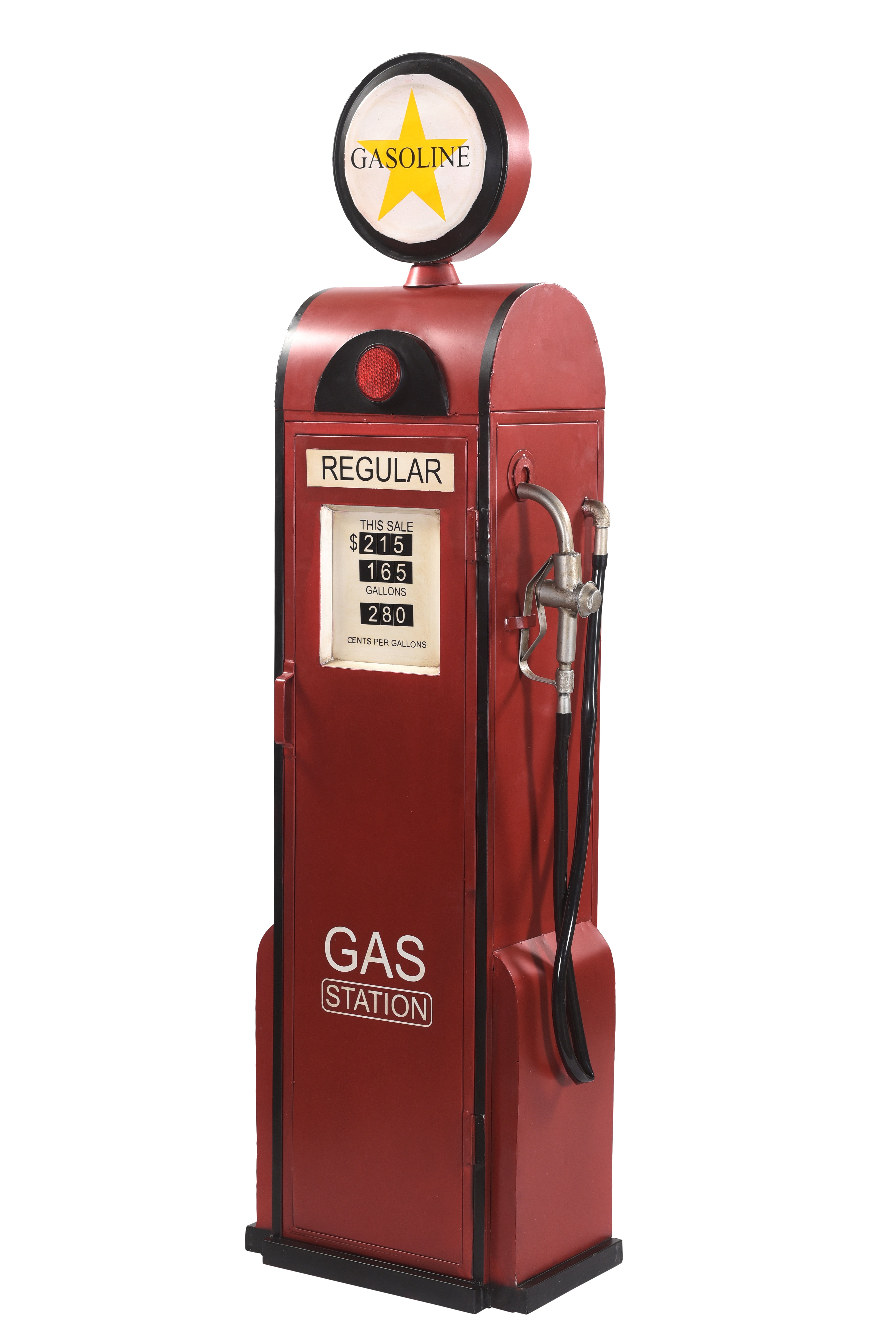Vintage gas pump bar cabinet for home decor