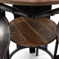 Round scooter bar counter with built-in storage and vintage design by Foxfurn for stylish home bars (108 chars)