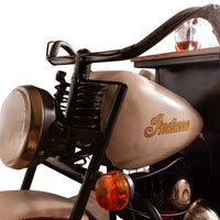 Brough bike wooden bar console table with vintage design and storage, perfect for stylish home bar setup