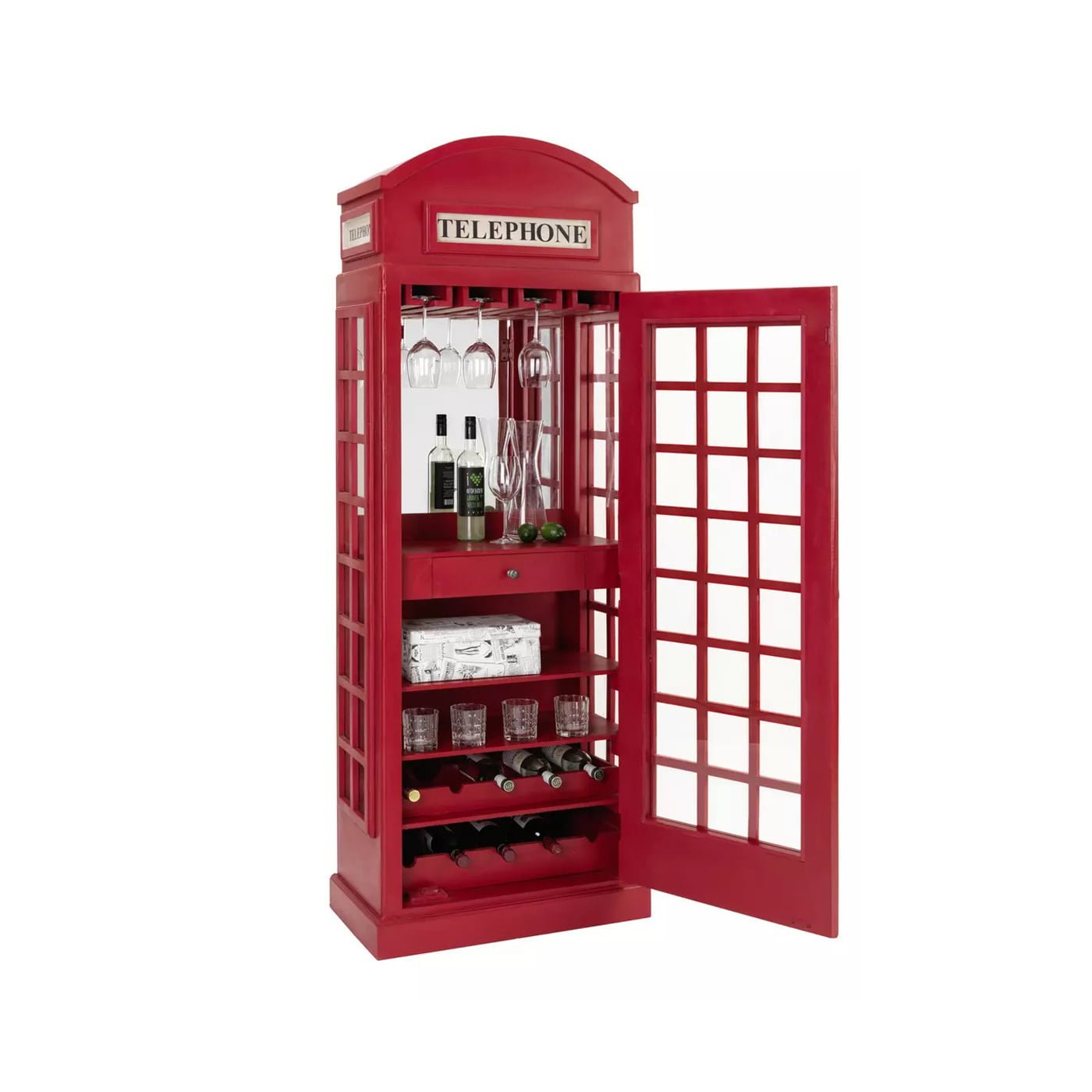 Modern Telephone Booth Bar Cabinet