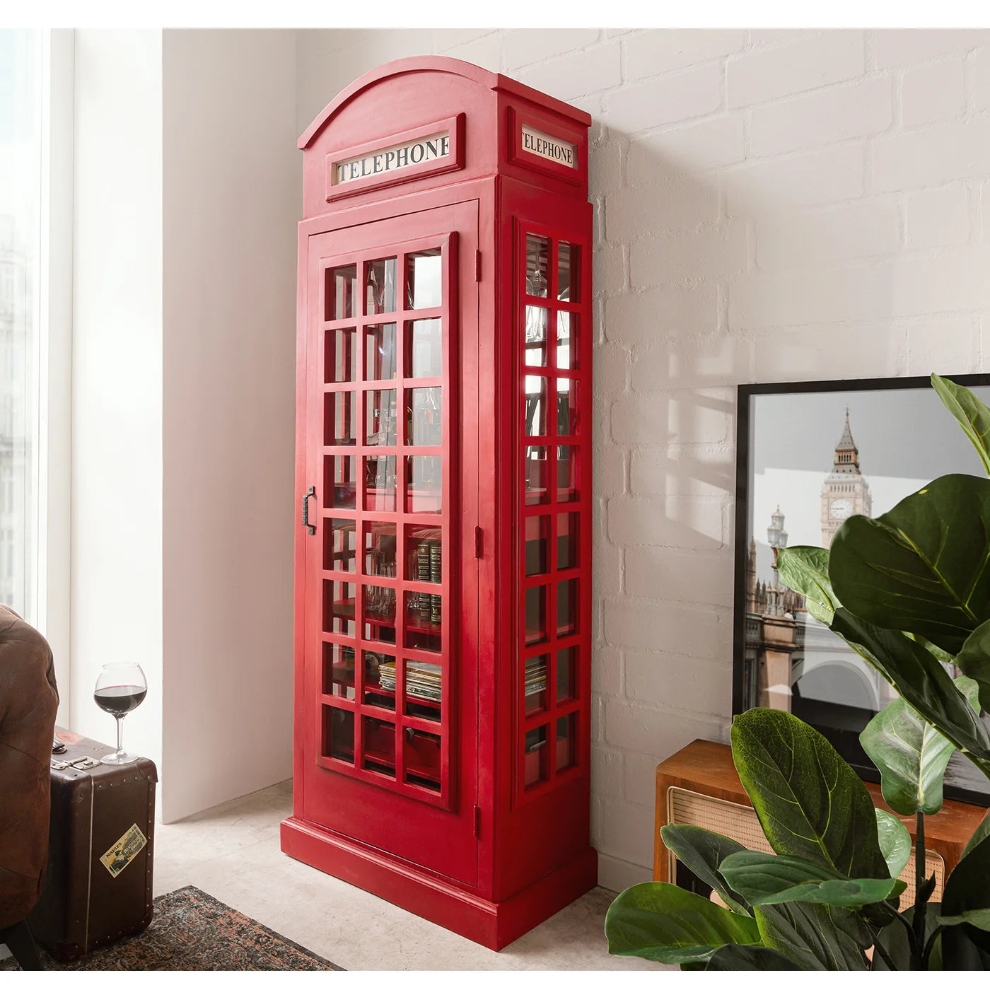 Modern Telephone Booth Bar Cabinet
